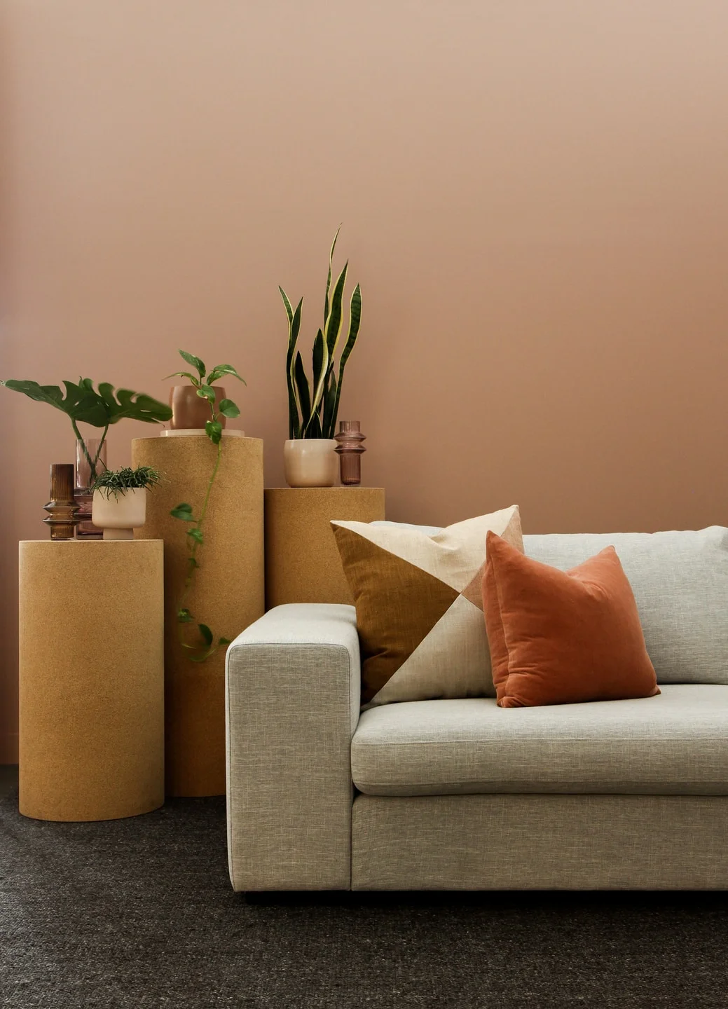 AVION leather sofa in studio setting